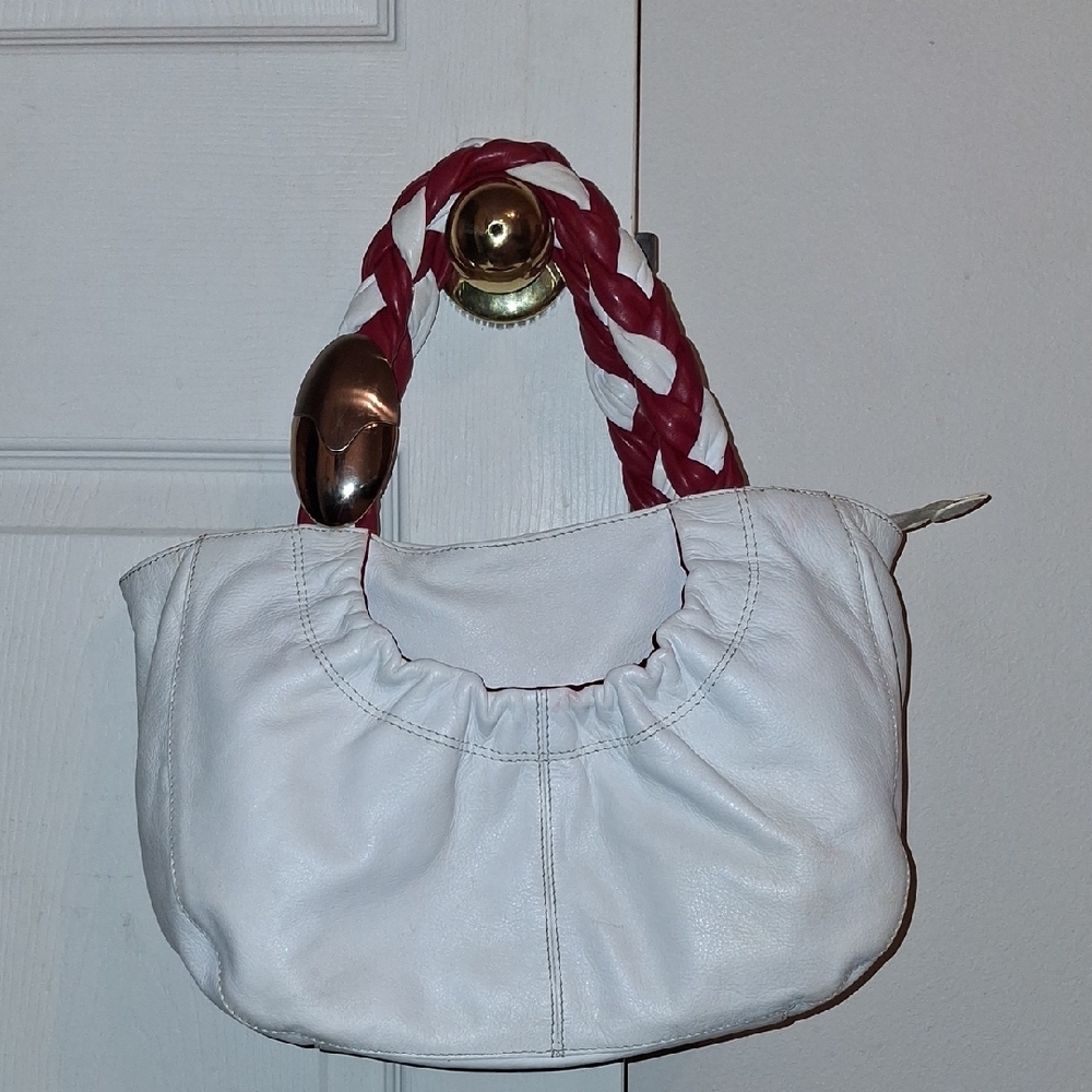 NICOLI White and Red Shoulder Bag